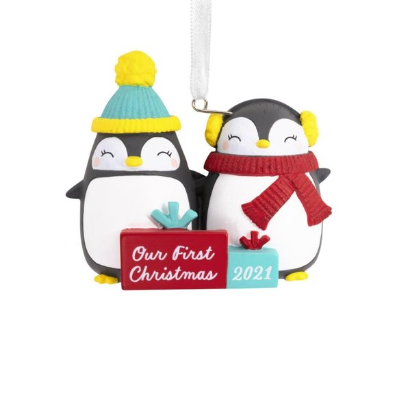 **NEW** Hallmark Our First Christmas Penguins 2021 Christmas Ornament - Picture 1 of 4